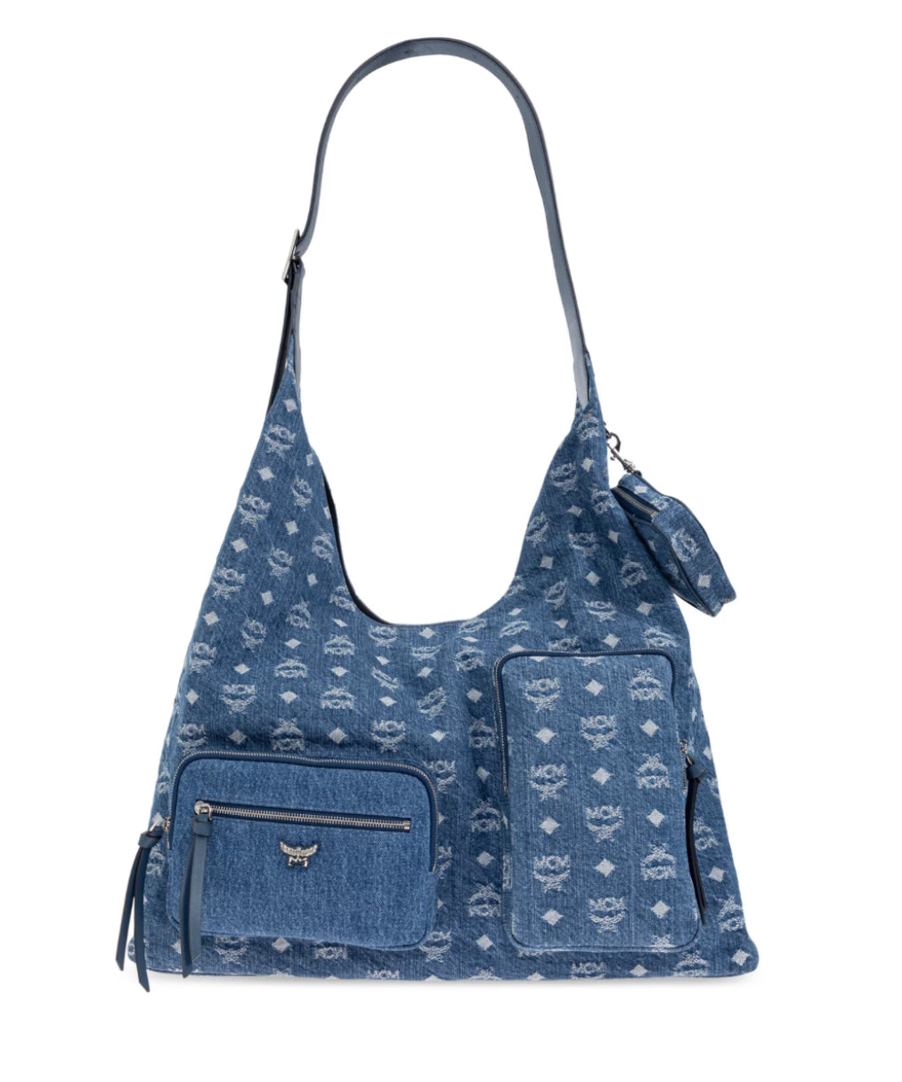 MCM Aren Multi-Shopper In Monogram Denim Jacquard