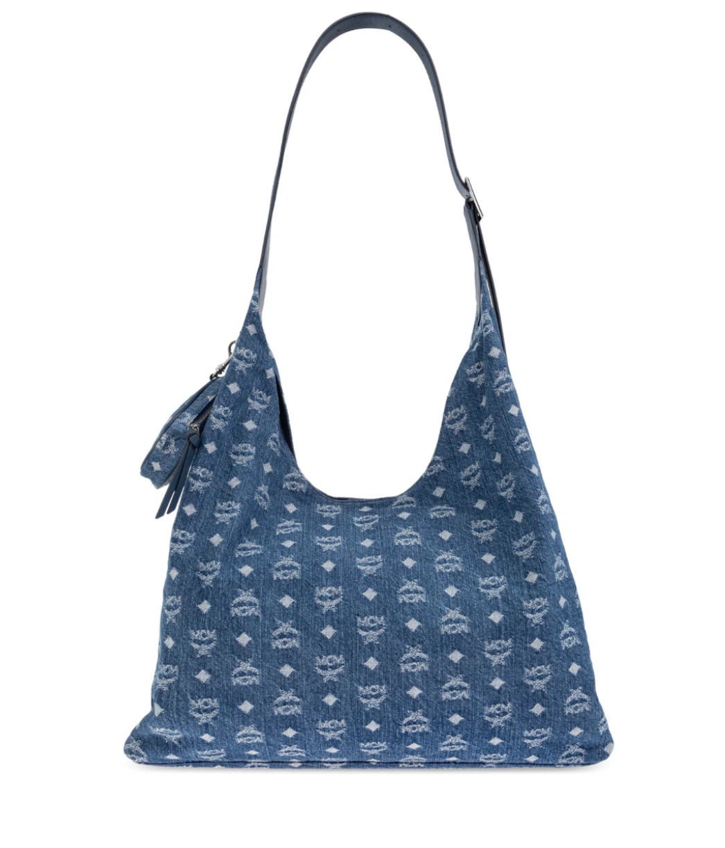 MCM Aren Multi-Shopper In Monogram Denim Jacquard